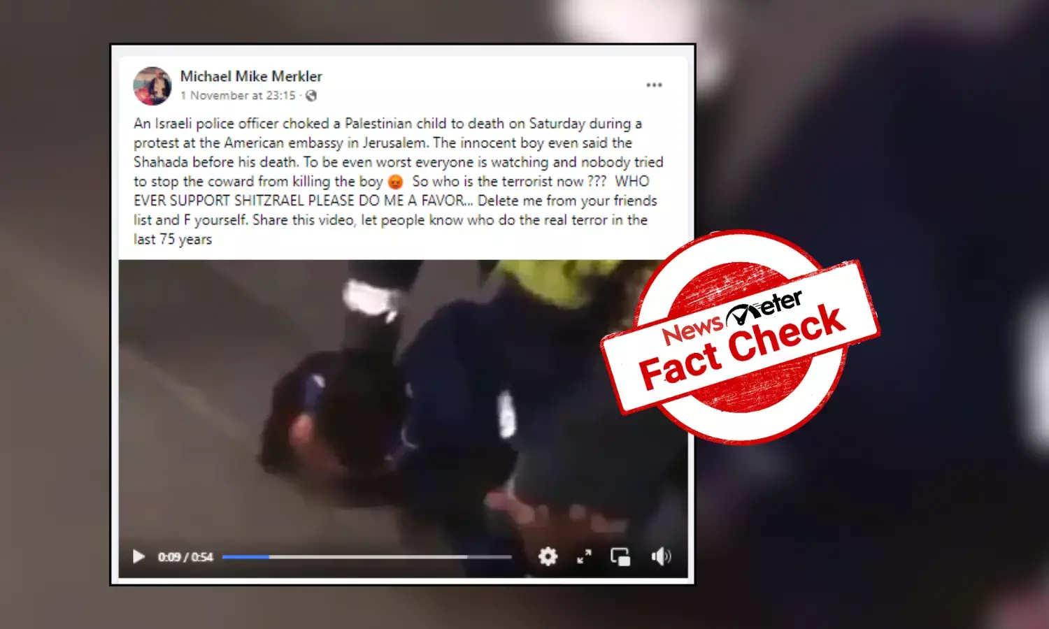 Fact Check: Old video from Sweden shared as Israeli cop strangling Palestinian boy