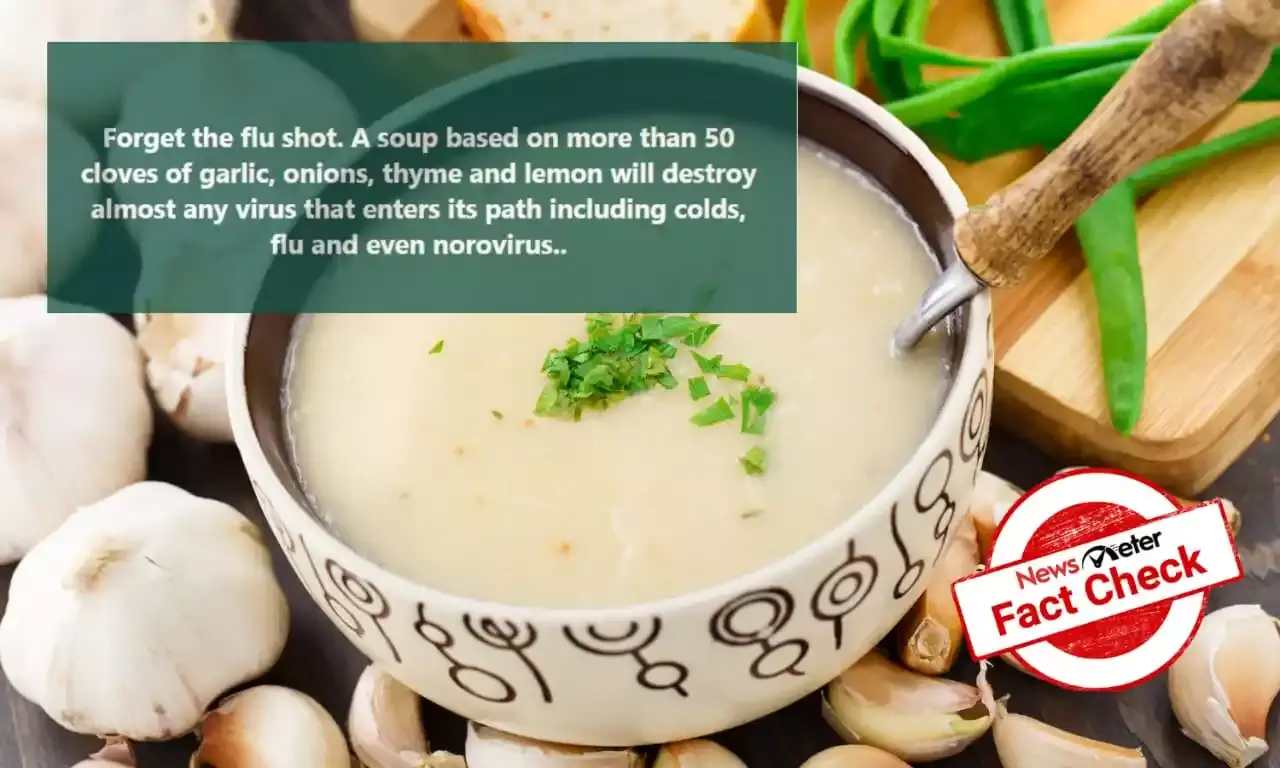Fact Check: Can soup with 50 garlic cloves, onions, thyme and lemon cure flu and virus?