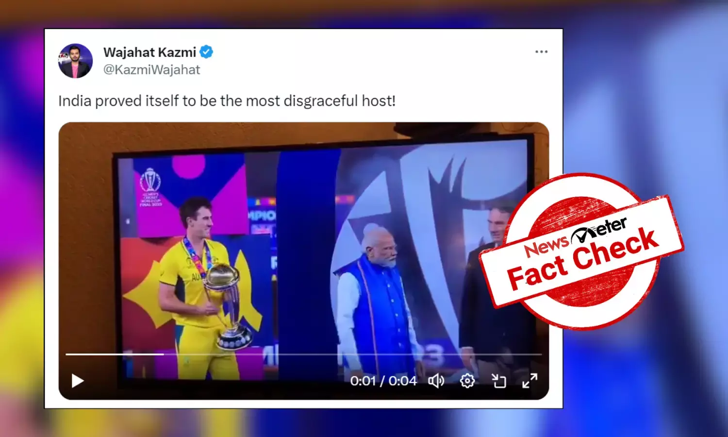 Fact Check: Clipped video shows PM Modi ‘ignoring’ Pat Cummins after World Cup victory