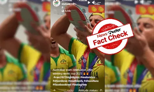 Fact Check: 2021 video of Australian players drinking beer from shoes linked to ICC World Cup 2023 victory