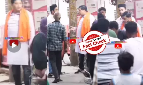 Fact Check: Viral video of skull cap-wearing man misbehaving with man in saffron scarf is scripted