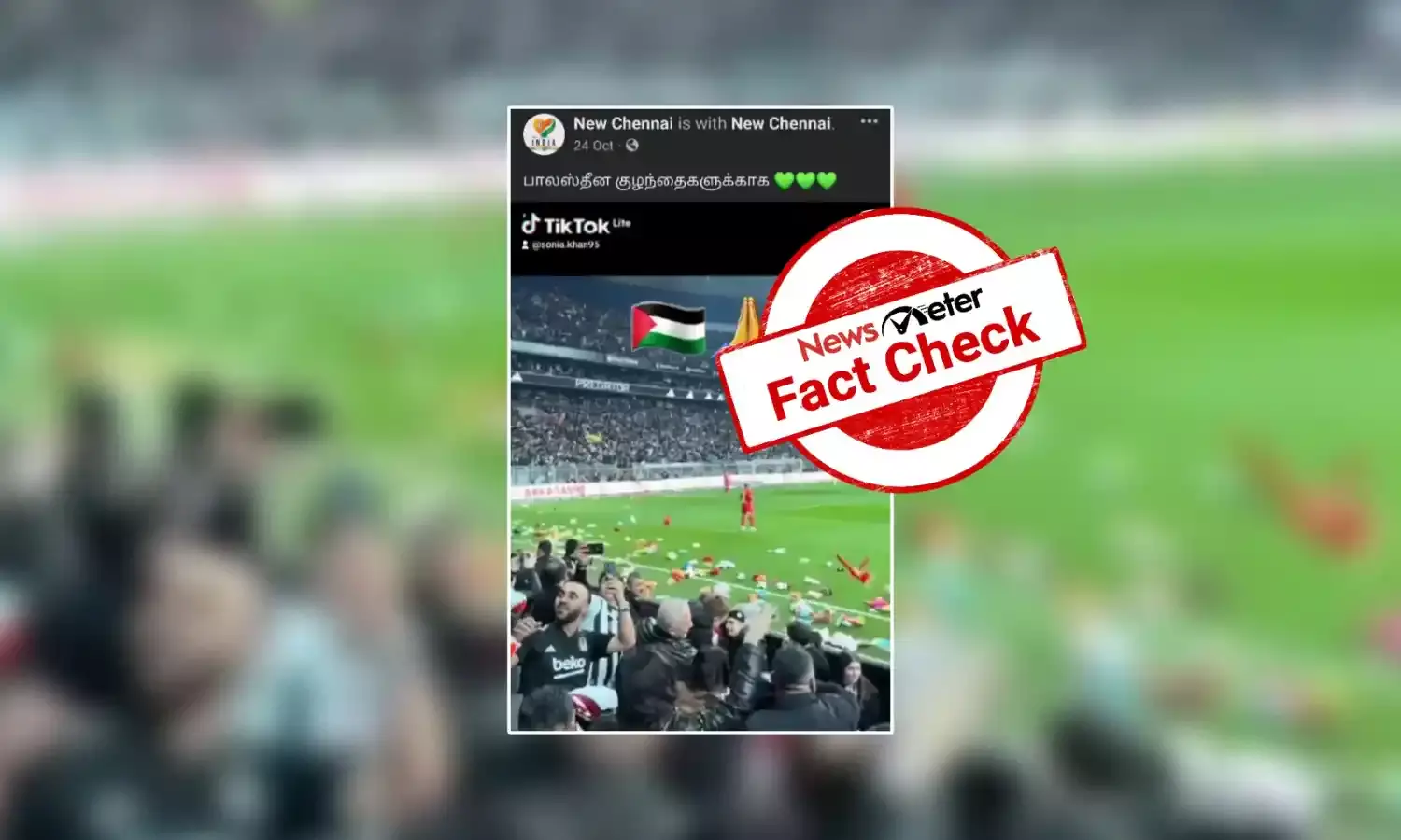 கால்பந்து மைதானத்தில் வீசப்பட்ட பொம்மைகள்: பாலஸ்த்தீன் குழந்தைகளுக்காக வீசப்பட்டதா?