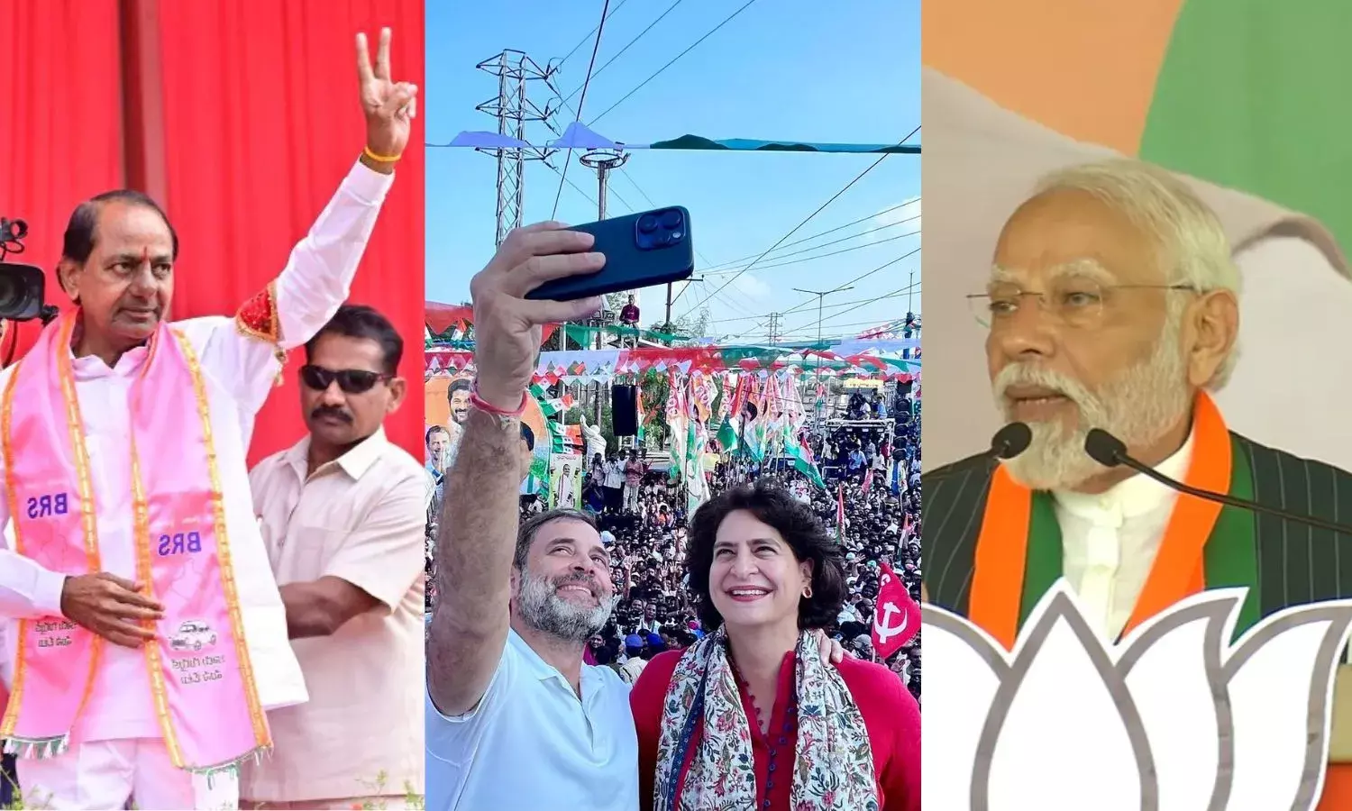 Telangana Elections: BRS, Congress, BJP spare no effort as intensive campaign wraps up