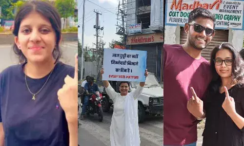 ‘Today is not a holiday’: First-time voters take to streets, urge Hyderabad to vote