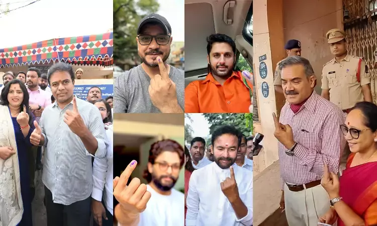 Telangana polls: Celebs, CEO, DGP exercise right to franchise; urge people to vote