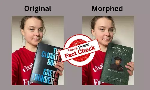Fact Check: Viral photo of Greta Thunberg holding antisemitic book is morphed