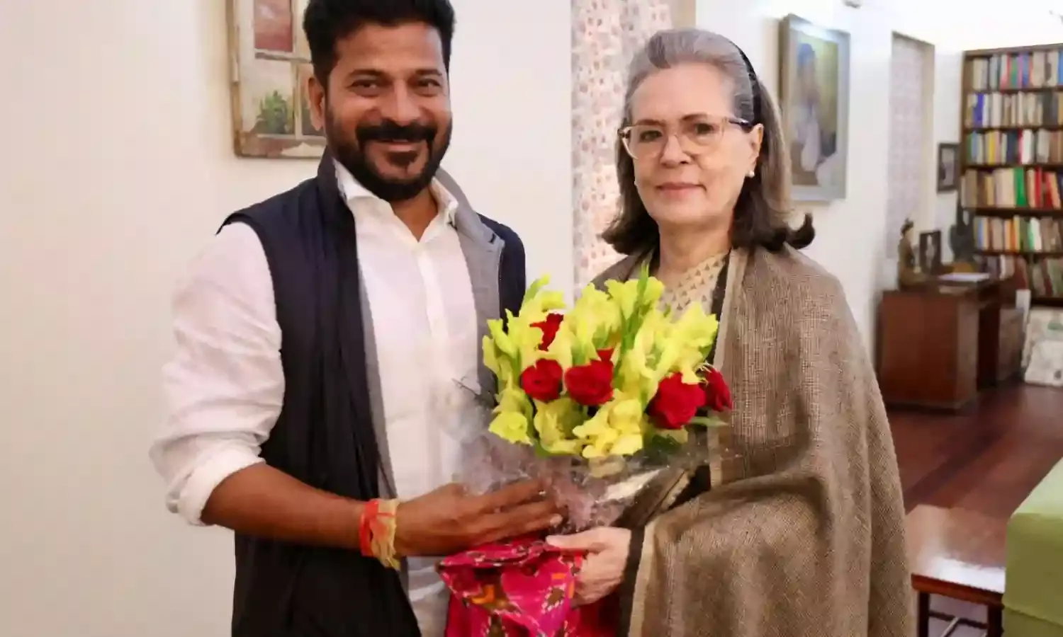 Revanth Reddy to be sworn as CM: Gandhi’s arrive for the function in Hyderabad