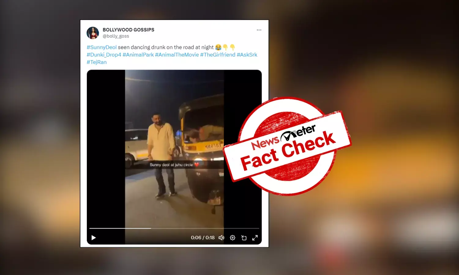Fact Check: Viral video of ‘drunk’ BJP leader Sunny Deol on Mumbai streets is film footage