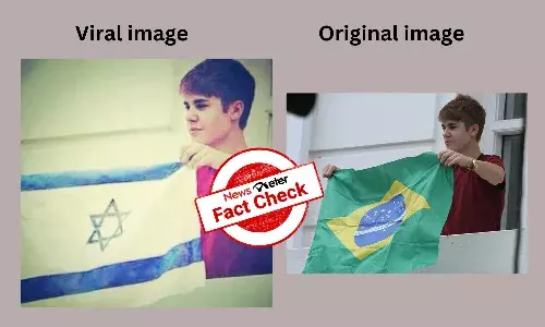 Fact Check: Viral image of Justin Bieber holding Israeli flag is morphed