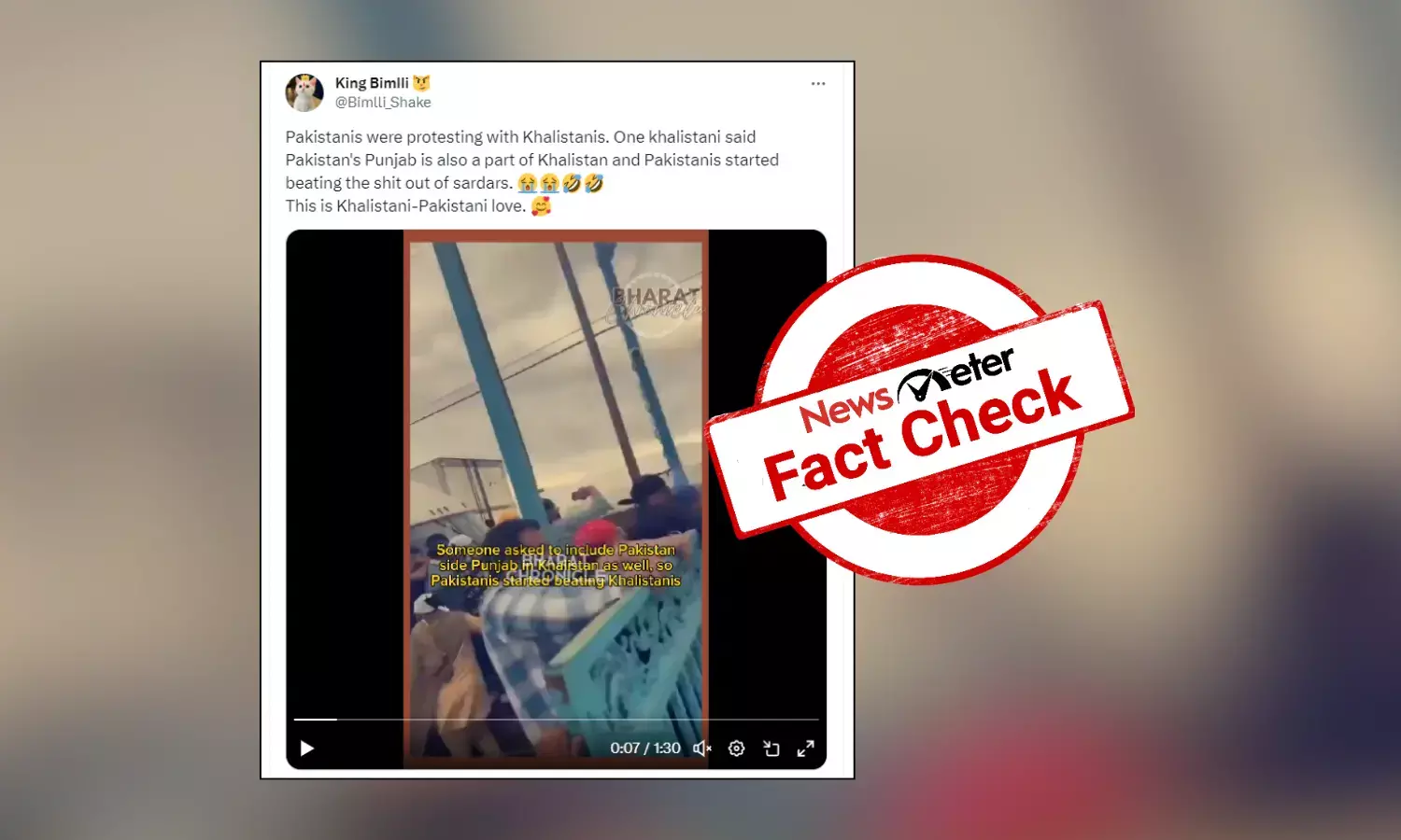Fact Check: Video of clash between two pro-Khalistani groups falsely portrayed as Pakistanis vs. Khalistanis