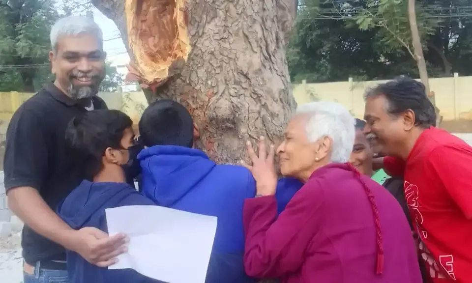 Tree huggers, eco-warriors protest conversion of Sainikpuri children’s park into tennis court