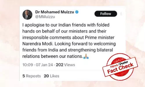 Fact Check: Viral screenshot of Maldives Prez Mohamed Muizzu’s apology tweet to Indians is fake