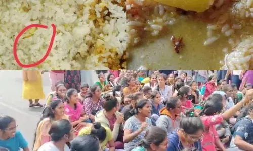 Osmania University students protest insect-infested food served at girls’ hostel