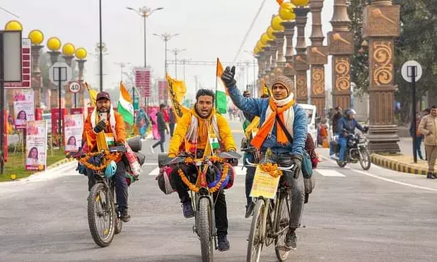Cycle of faith: Marathon pedallers reach Ayodhya, one from Ahmedabad