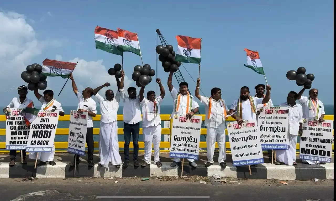 Fishermens Congress protests against PM Modi’s TN visit, demand recovery of boats from SL navy