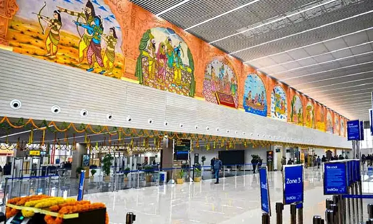 Ayodhya airport handled around 100 chartered flights on Monday