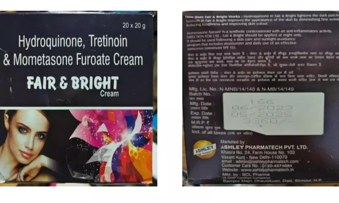 DCA, Fair and Bright creams, Hydroquinone