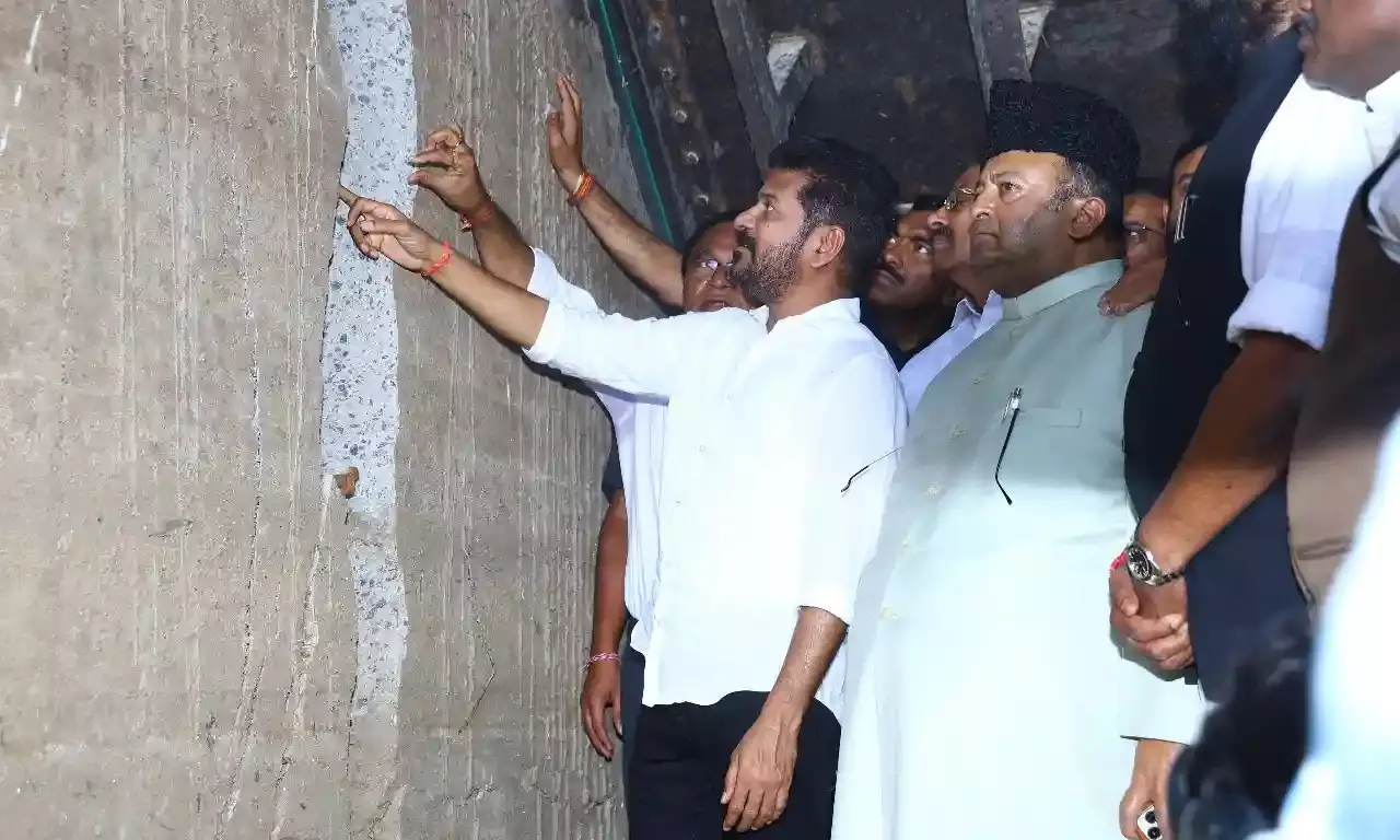Video Story: Revanth Reddy inspects Medigadda barrage: BRS lied about Kaleshwaram projects impact