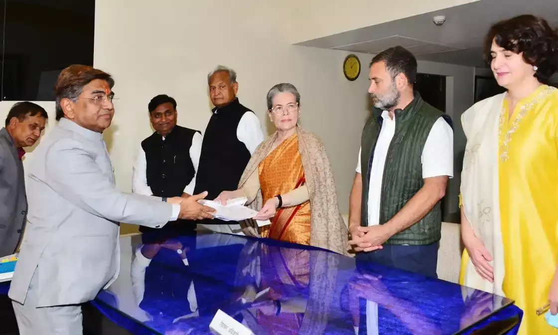 RS polls: Sonia Gandhi files nomination as Cong candidate from Rajasthan