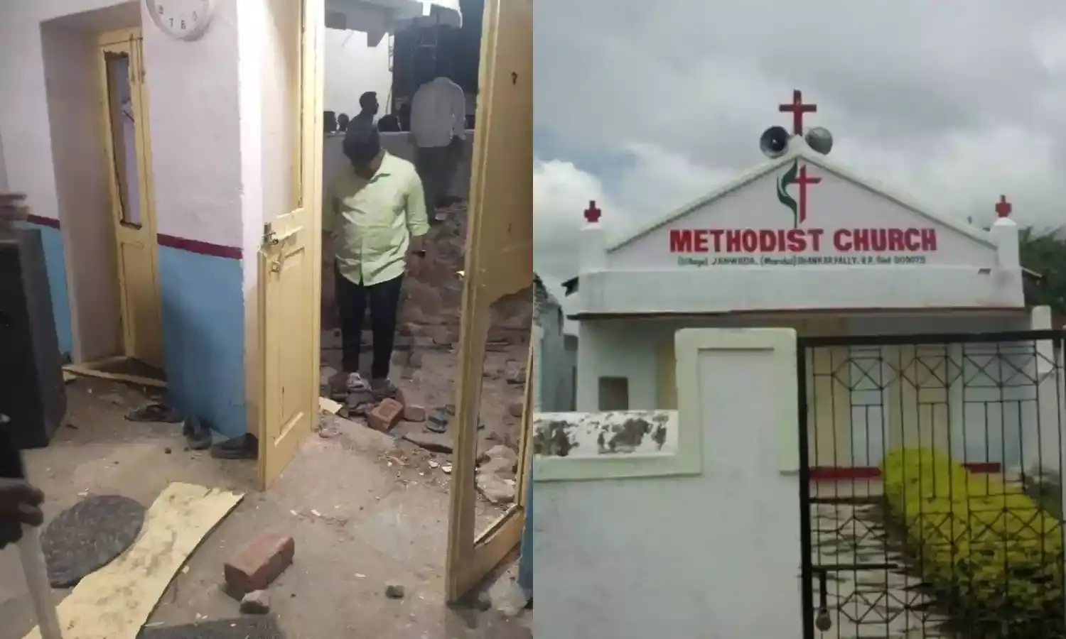 Several injured in group clash over road widening, church in Janwada damaged