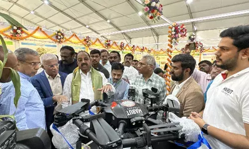 Agritech South 2024: Marut Drones delivers two machines to PJTSAU; Nageswara Rao pitches for harnessing tech