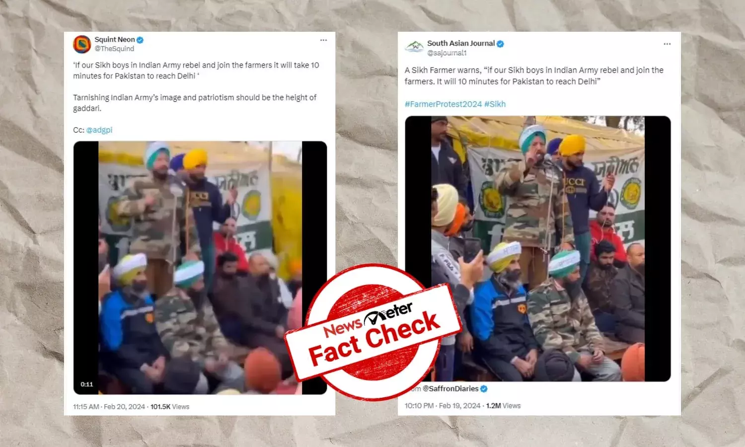 Fact Check: Video of man threatening to let Pakistan enter borders is from 2021, not from 2024 farmers’ protest