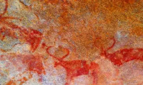 Peddapalli: Kotha Telangana Charitra Brundham team discovers 1000-year-old rock paintings
