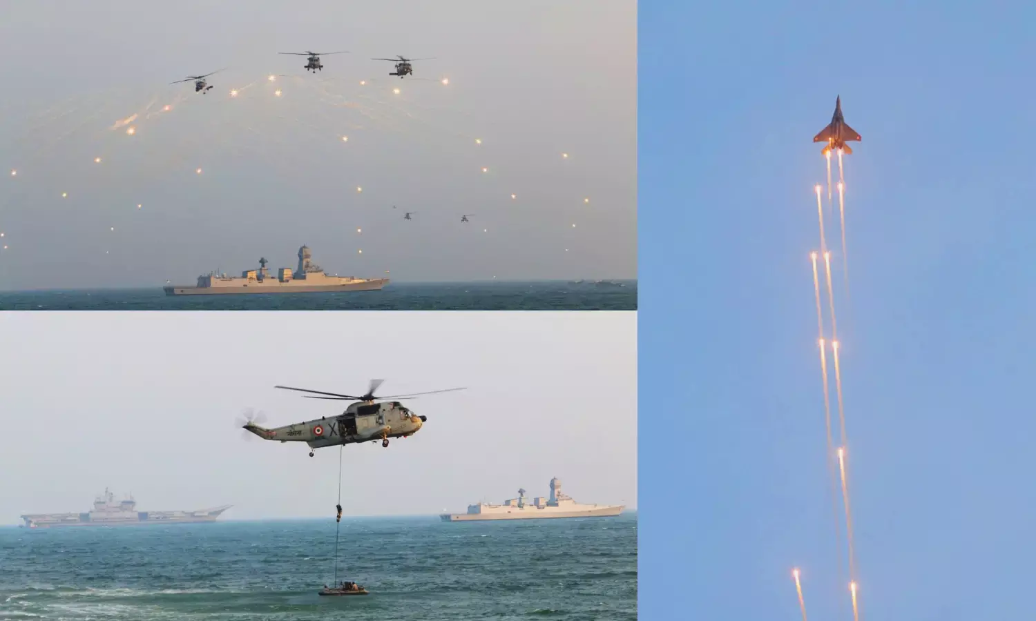 Skydiving to pyro-dynamics: Navy’s air, onshore capabilities mesmerize people at Vizag’s RK Beach