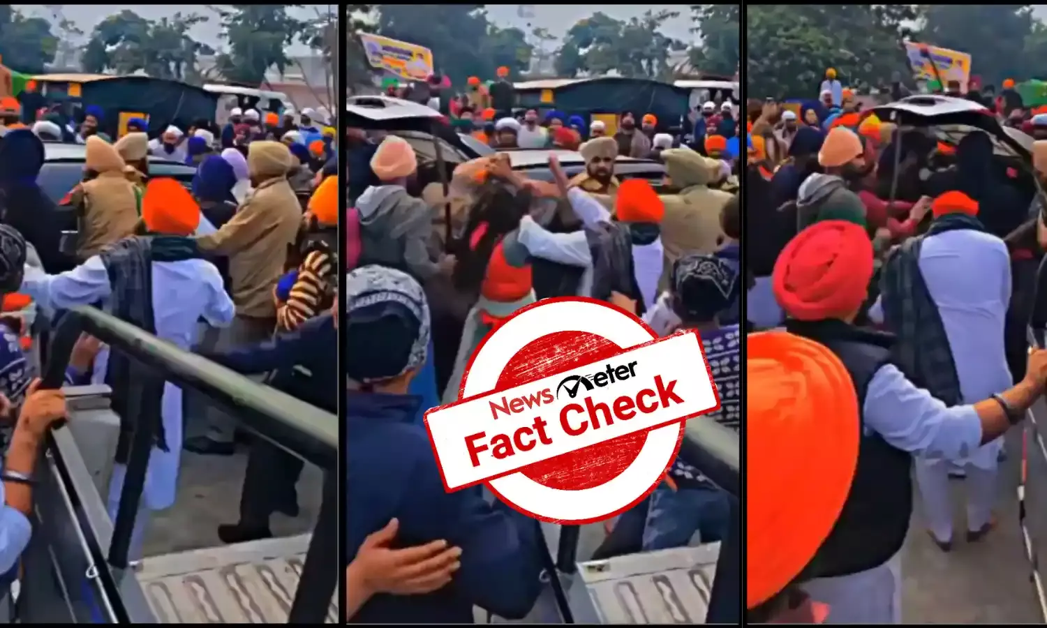 Fact Check: Viral video shows clash over removal of Bhindrawale’s poster, not ongoing farmers protest