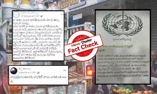 WHO issued advisory to GOI on milk adulteration, 87% population will suffer from cancer