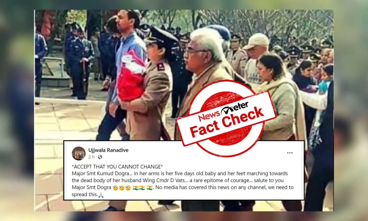 Fact Check: Viral image of Army officer with newborn at husband’s funeral is from 2018, not 2024
