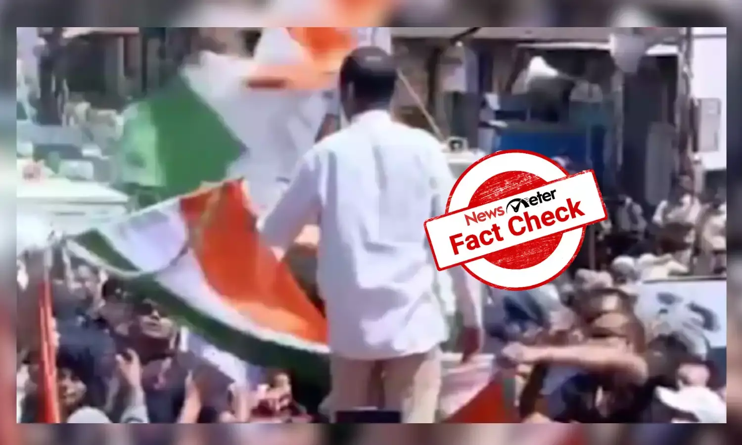 Fact Check: Video of Rahul Gandhi asking for removal of Tricolour during BJNY is clipped
