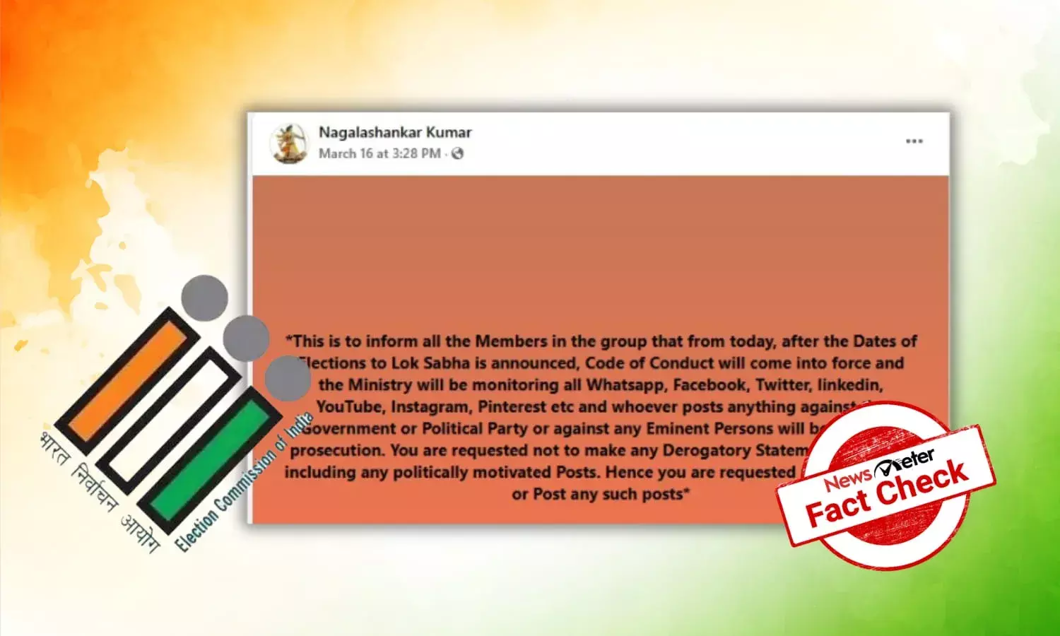 Fact Check: Government can’t punish people for political posts during elections; viral message is fake