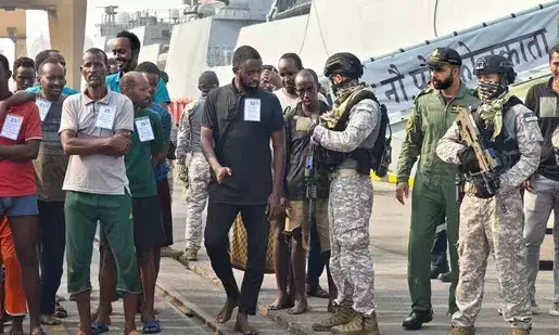 Warship INS Kolkata carrying 35 pirates, apprehended off Somalia coast, reaches Mumbai