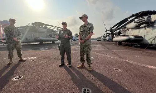 USS Somerset visits Vizag Port, crew engages in joint Navy exercise