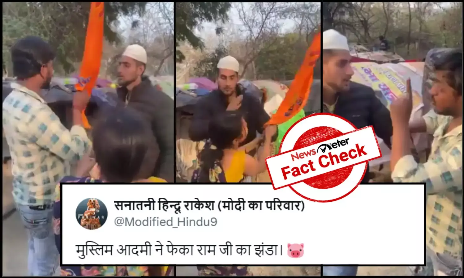 Fact Check: Video showing Muslim man removing saffron flag is scripted