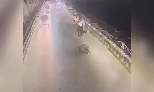 1 dies after a speedy car rams into two youth taking selfie at Durgam Cheruvu Bridge