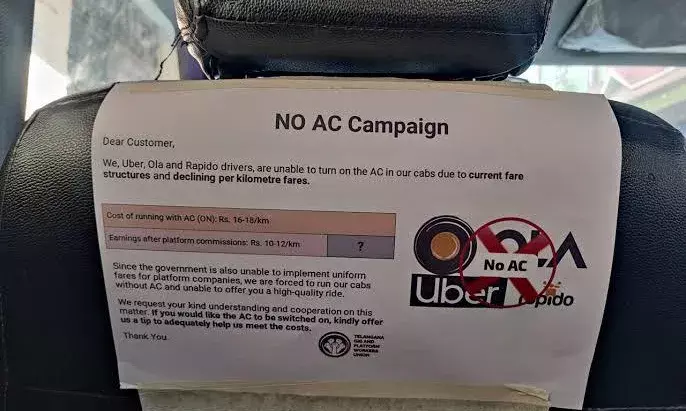 No AC’: Telangana gig workers rally for uniform fare amid rising summer expenses