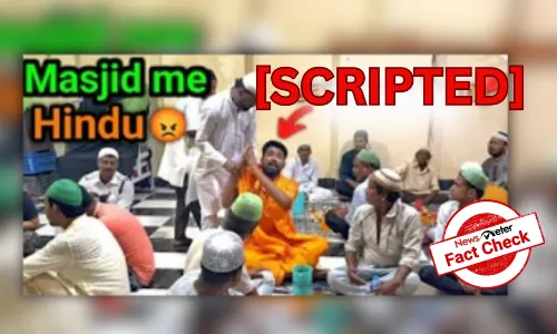 Fact Check: A scripted video showing a scuffle between Hindu-Muslim over attending  iftar at a mosque shared with communal spin