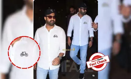 Fact Check: Viral image of Jr NTR wearing TDP election symbol on shirt is morphed