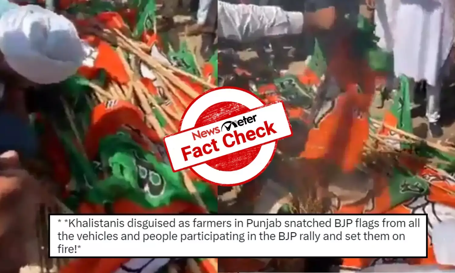 Fact Check: Viral video of people setting fire to BJP flags is not recent; it is from 2021