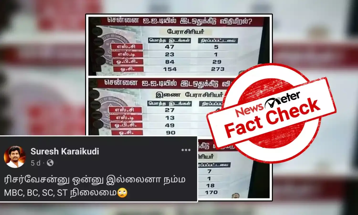 Fact Check: சென்னை ஐஐடியில் இட ஒதுக்கீடு விதிமீறலா? வைரல் தகவலின் உண்மை என்ன?