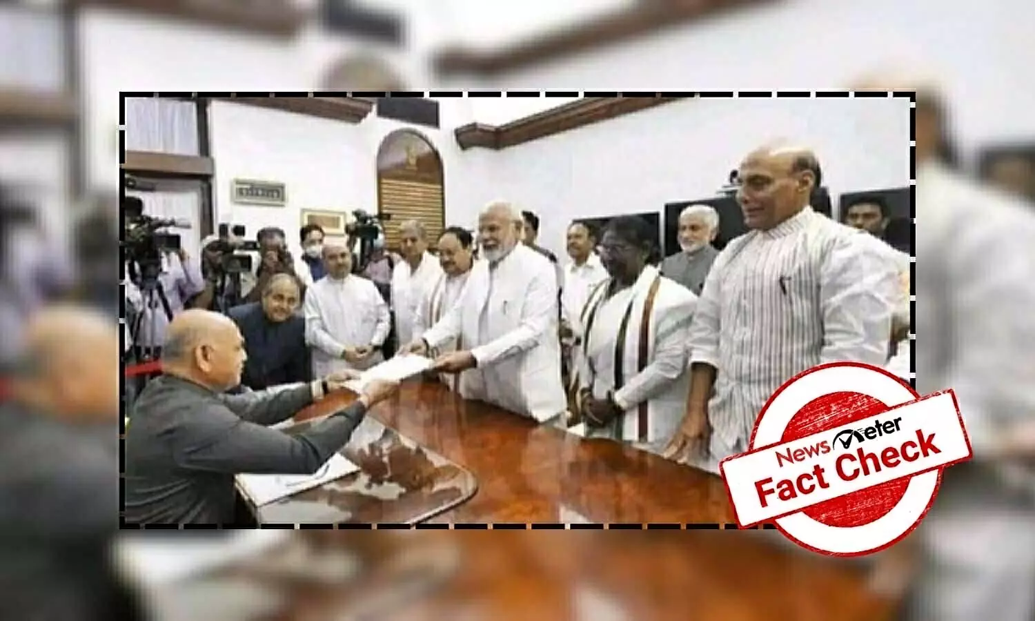 Fact Check: 2022 image of PM submitting presidential nomination for Droupadi Murmu reshared with false claims