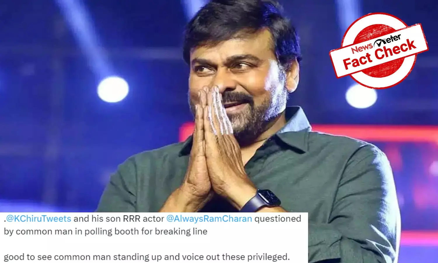 Fact Check: Did Chiranjeevi jump the queue while voting during 2024 Lok Sabha elections?