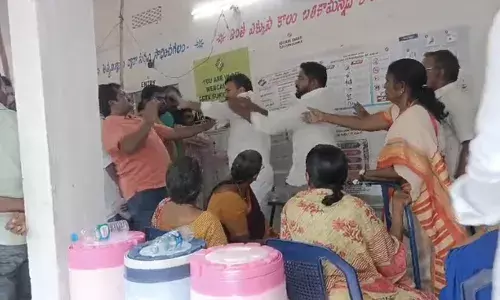 YSRCP MLA Sivakumar slaps man while waiting to vote, faces retaliation in Tenali