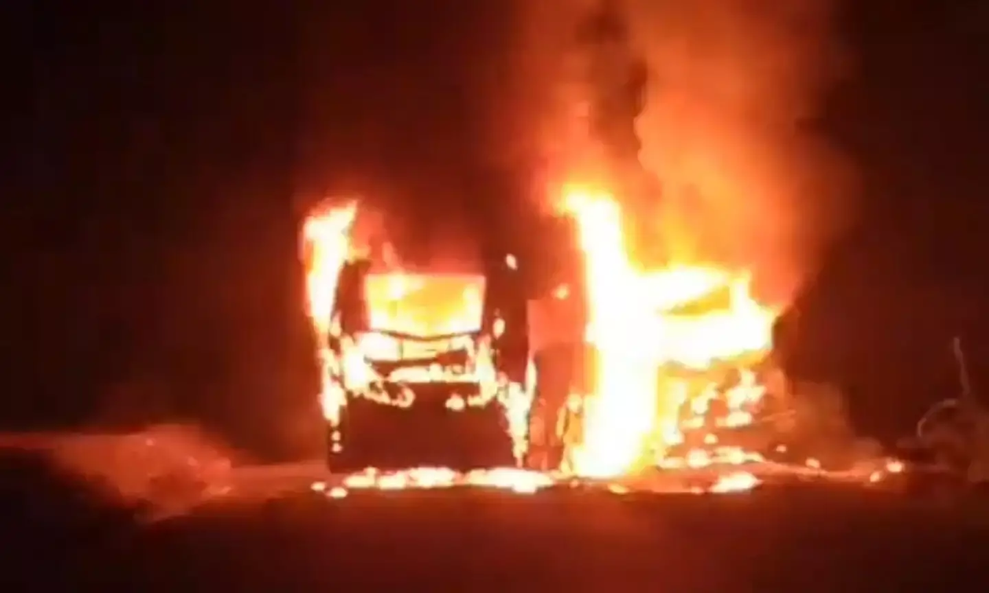 Six passengers charred to death after bus catches fire in Palnadu