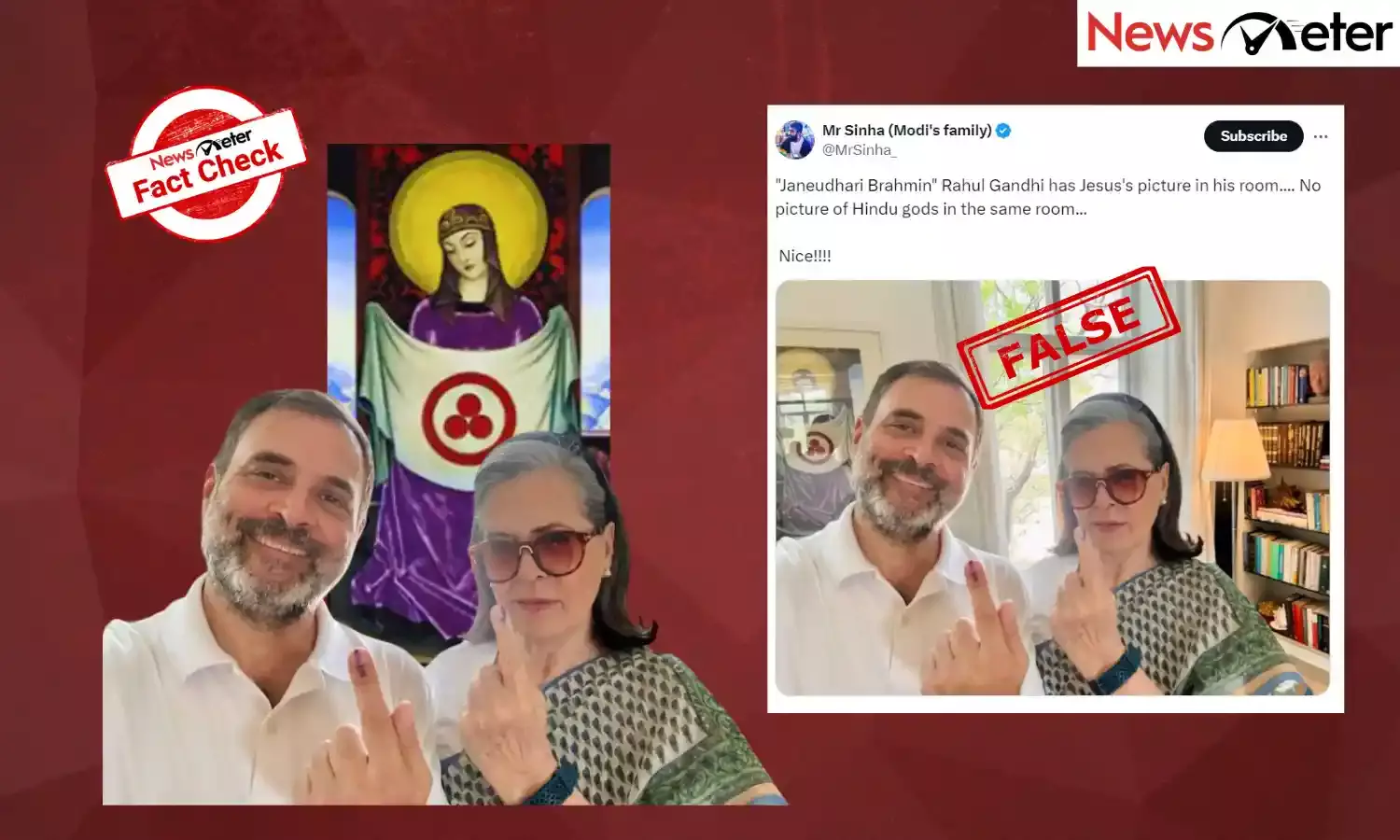 Fact Check: Does Rahul Gandhi’s selfie show a picture of Jesus in his room?