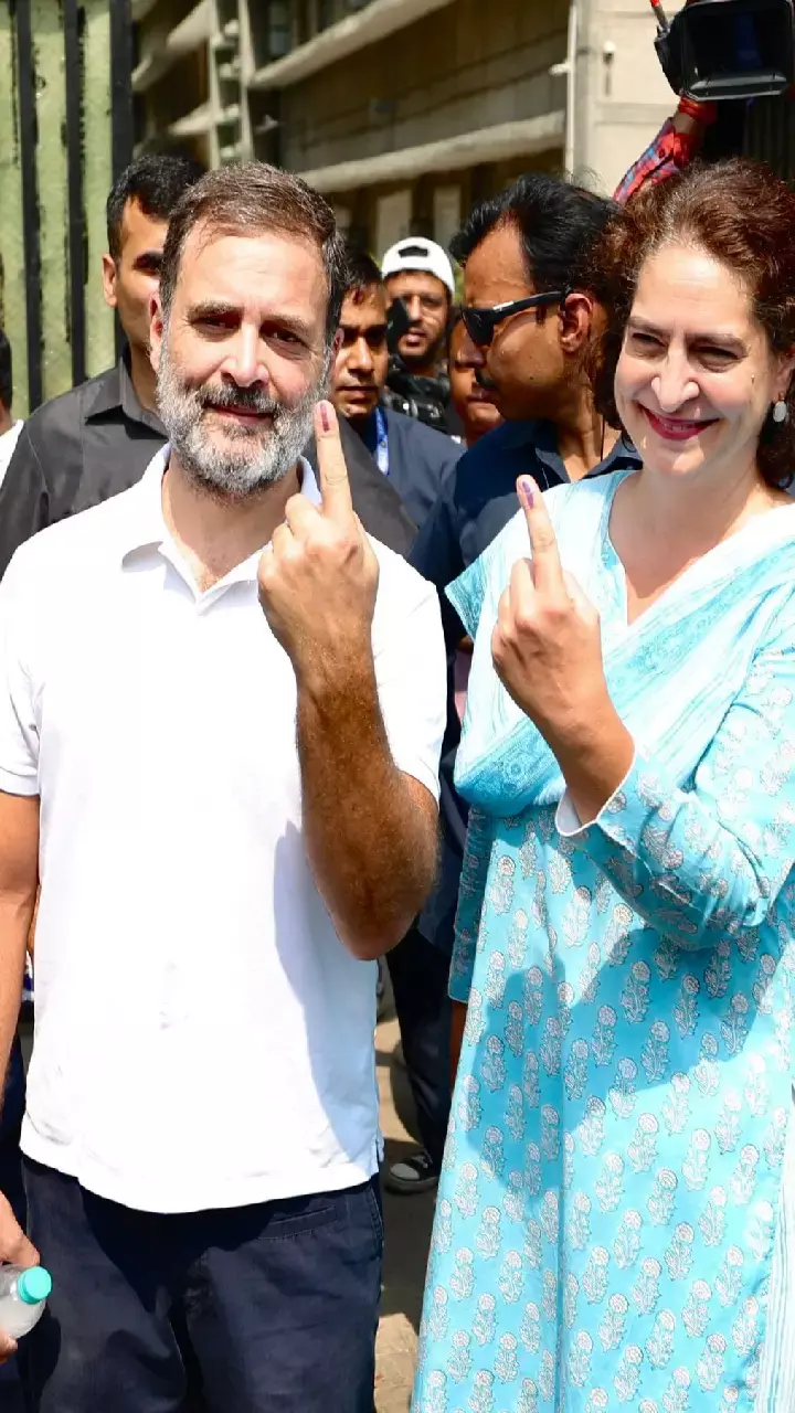 Rahul Gandhi, Sonia Gandhi caste their vote