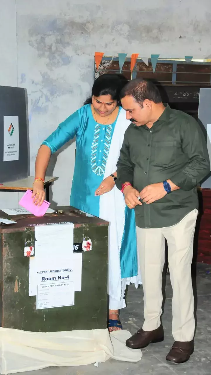 BRS state official representative Kethireddy Vasudev Reddy cast his vote for the MLC elections.