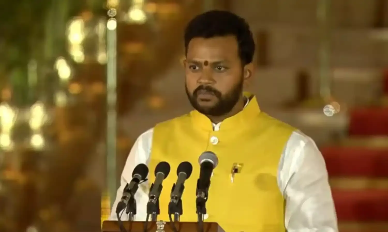 TDP member Kinjarapu Ram Mohan Naidu took oath as union cabinet minister